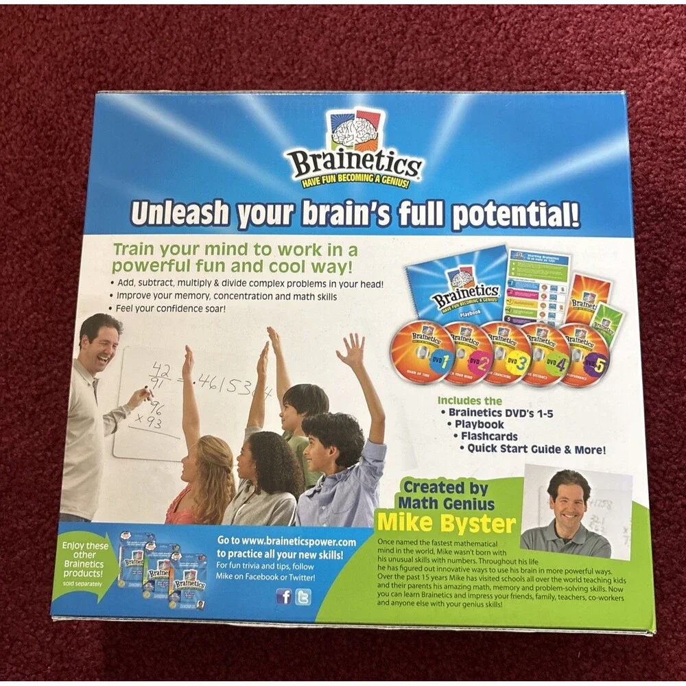 Brainetics Game Learning System for Math and Memory DVD Set Playbook Mike Byster